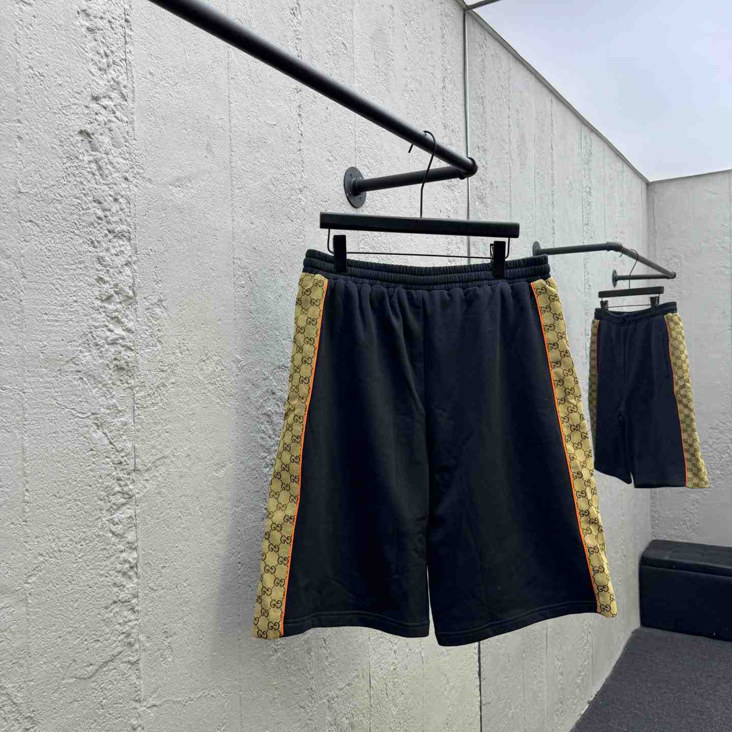 Gucci Cotton Jersey Shorts With GG Inserts - FashionPlug