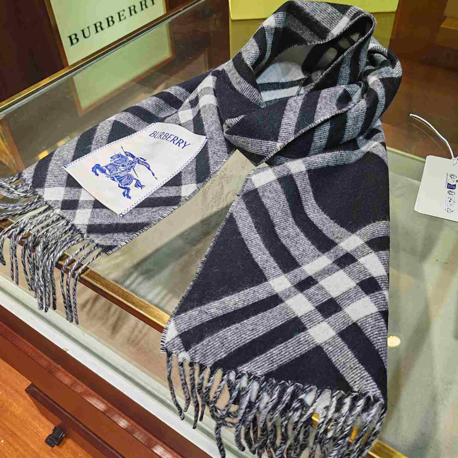 Burberry Check Cashmere Scarf - FashionPlug