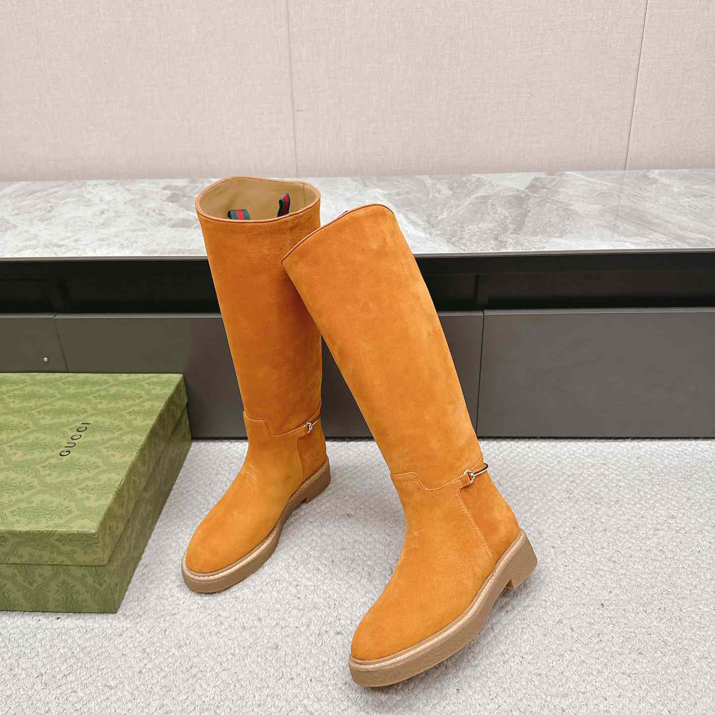 Gucci Women's Slim Horsebit Boot - FashionPlug
