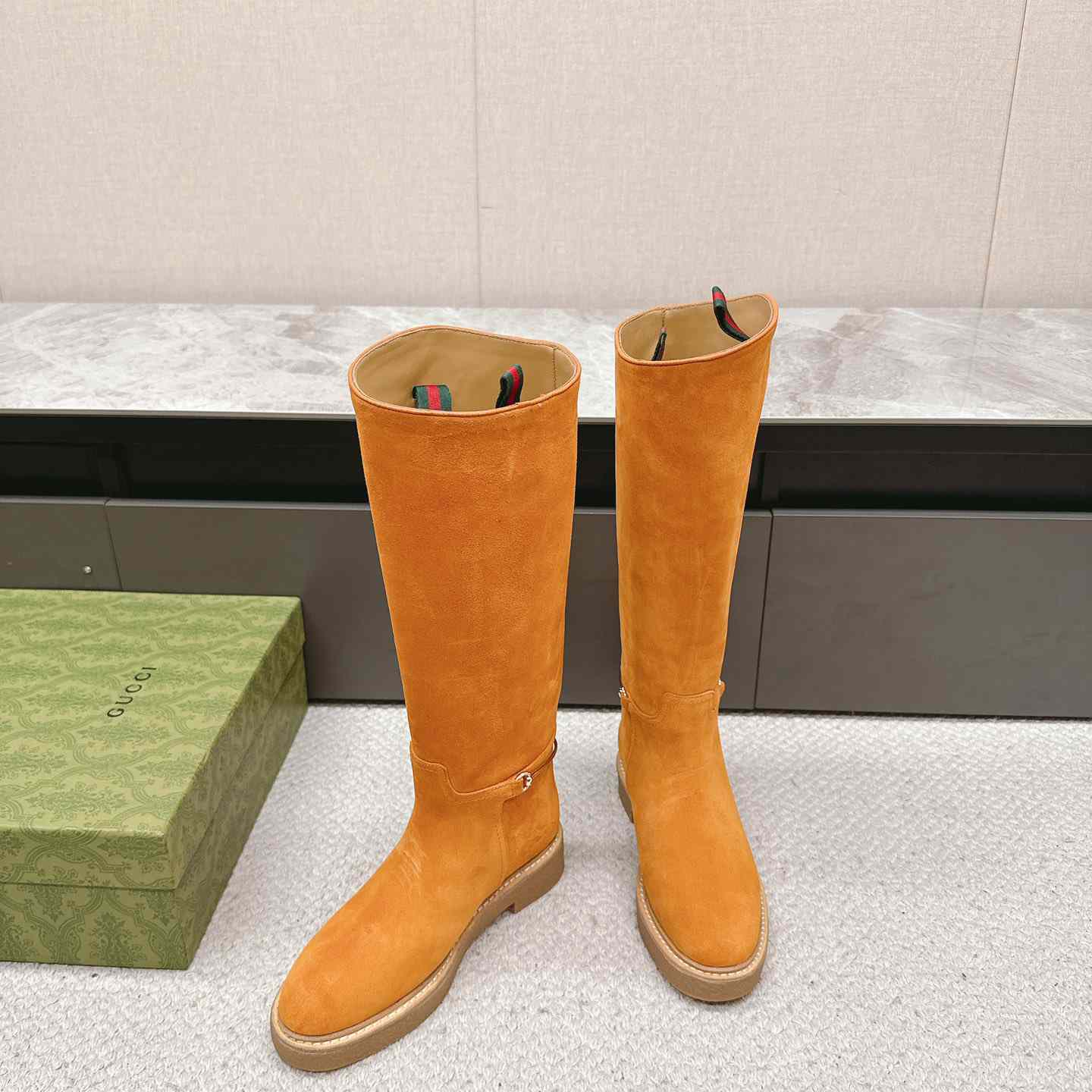 Gucci Women's Slim Horsebit Boot - FashionPlug