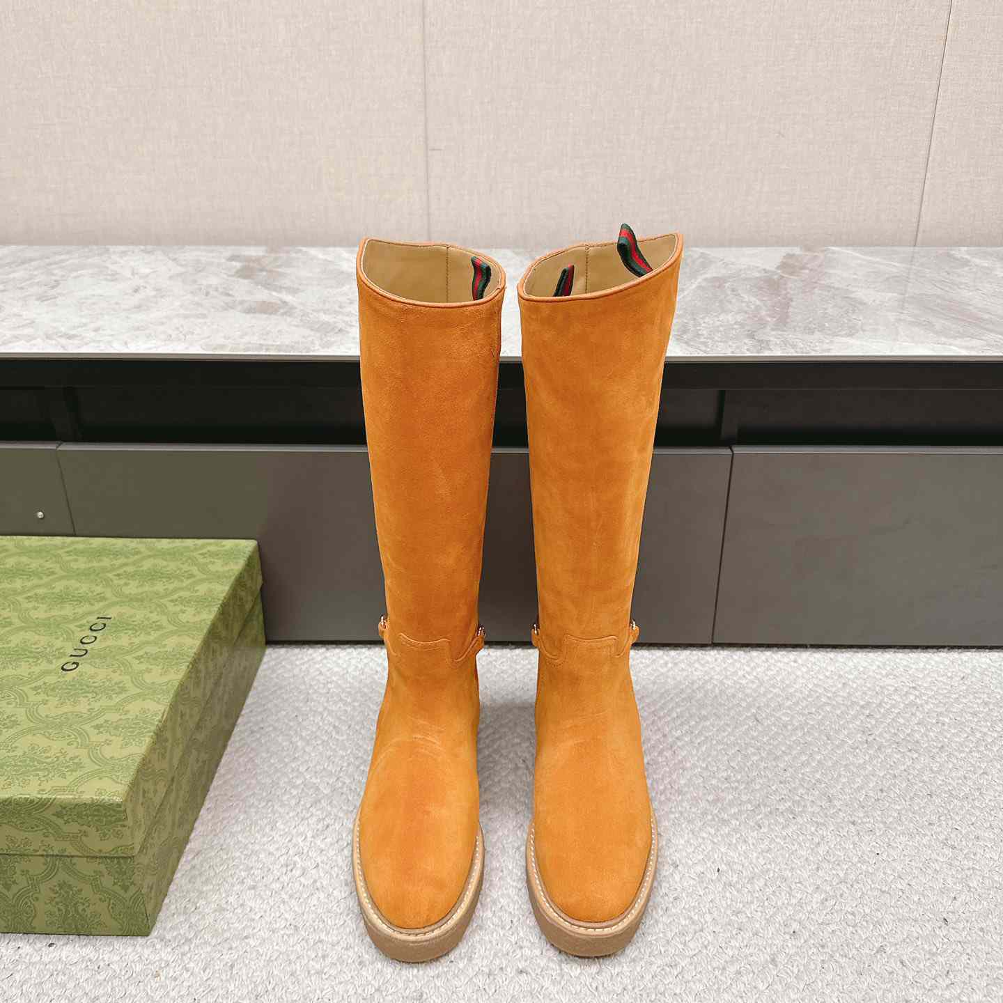Gucci Women's Slim Horsebit Boot - FashionPlug