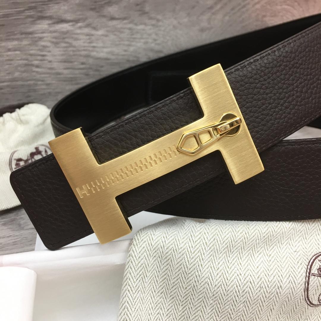 Hermes Leather H Buckle Belt - FashionPlug