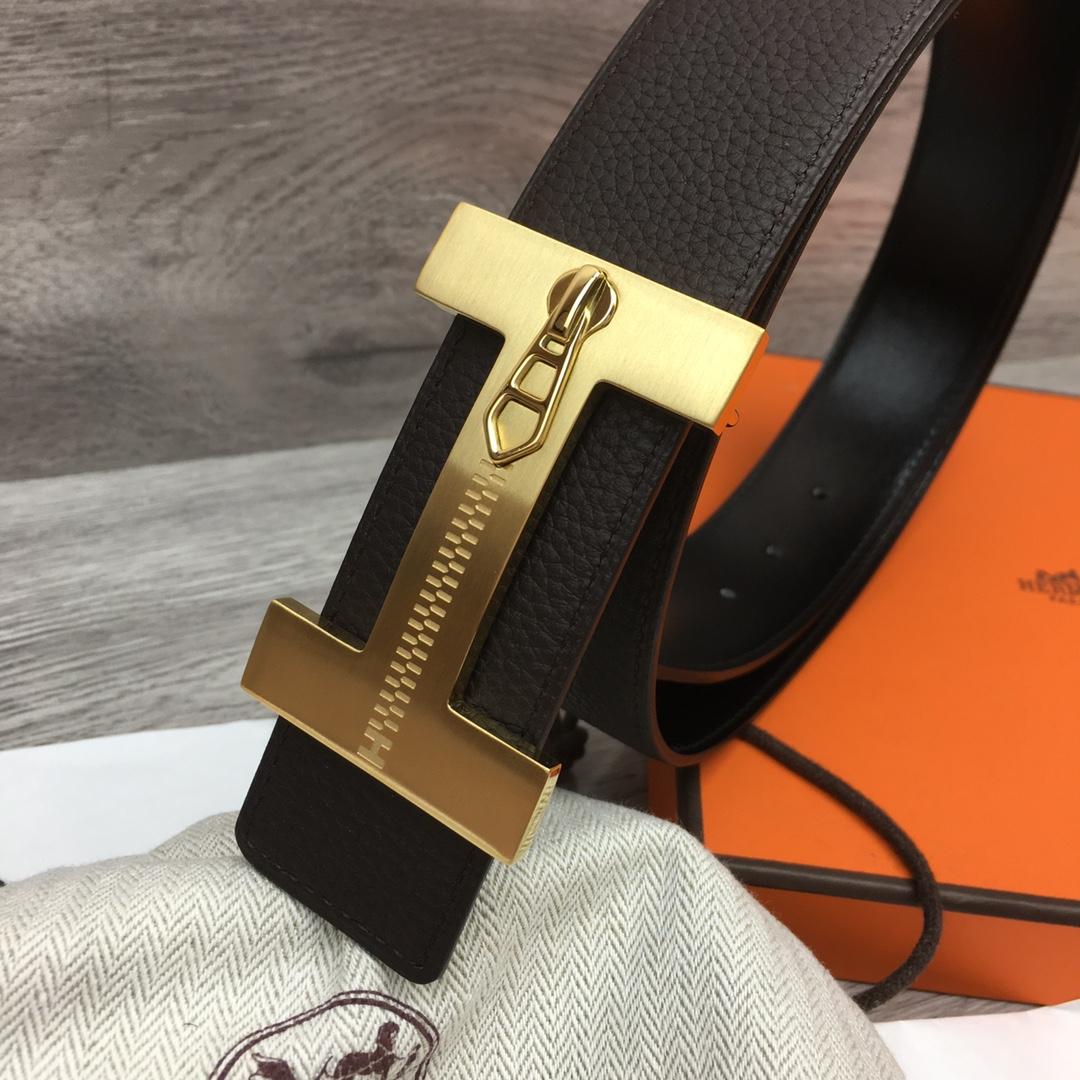 Hermes Leather H Buckle Belt - FashionPlug