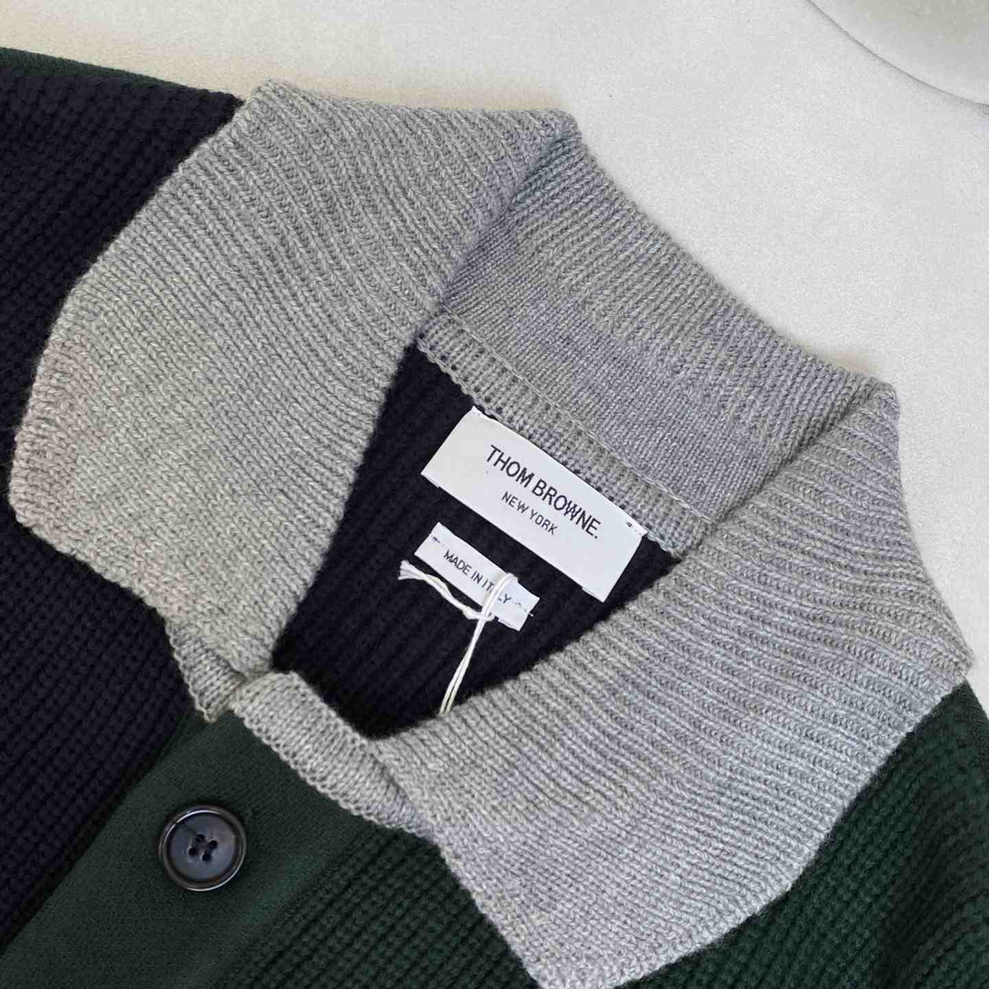 Thom Browne Fun-Mix Boiled Wool Stripe Workman's Jacket - FashionPlug
