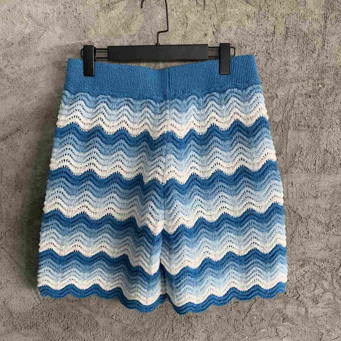 Casablanca Blue Wavy Shorts - FashionPlug