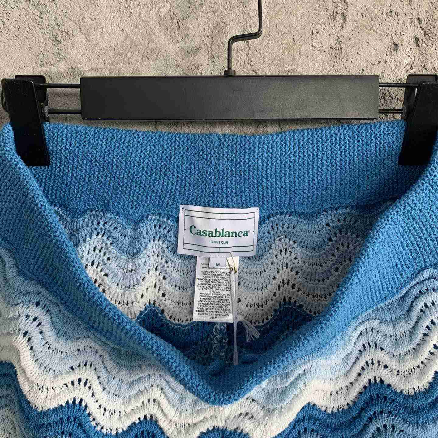 Casablanca Blue Wavy Shorts - FashionPlug