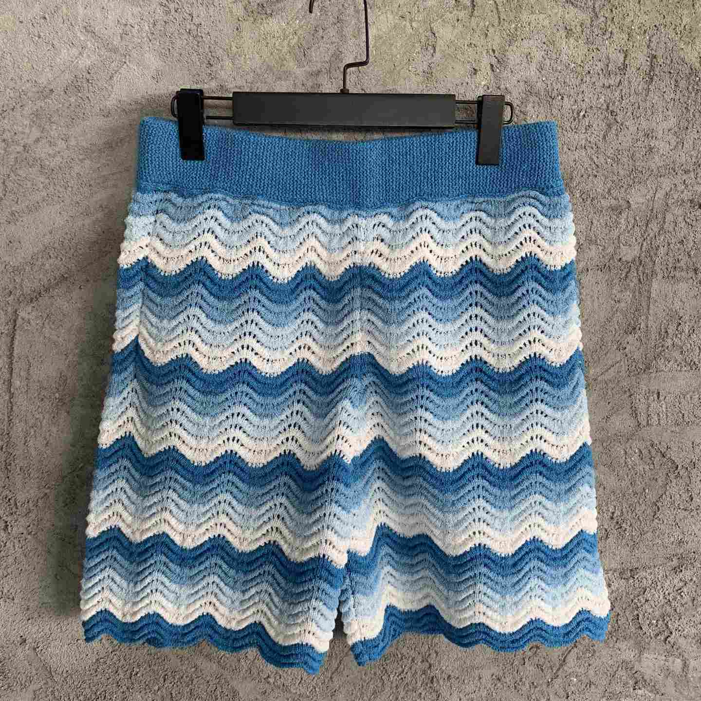 Casablanca Blue Wavy Shorts - FashionPlug