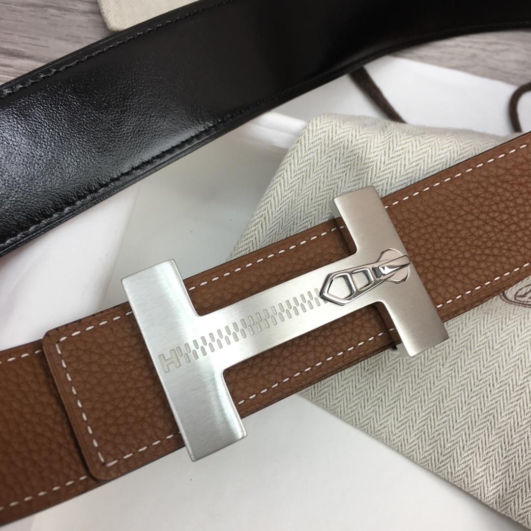 Hermes Leather H Buckle Belt - FashionPlug