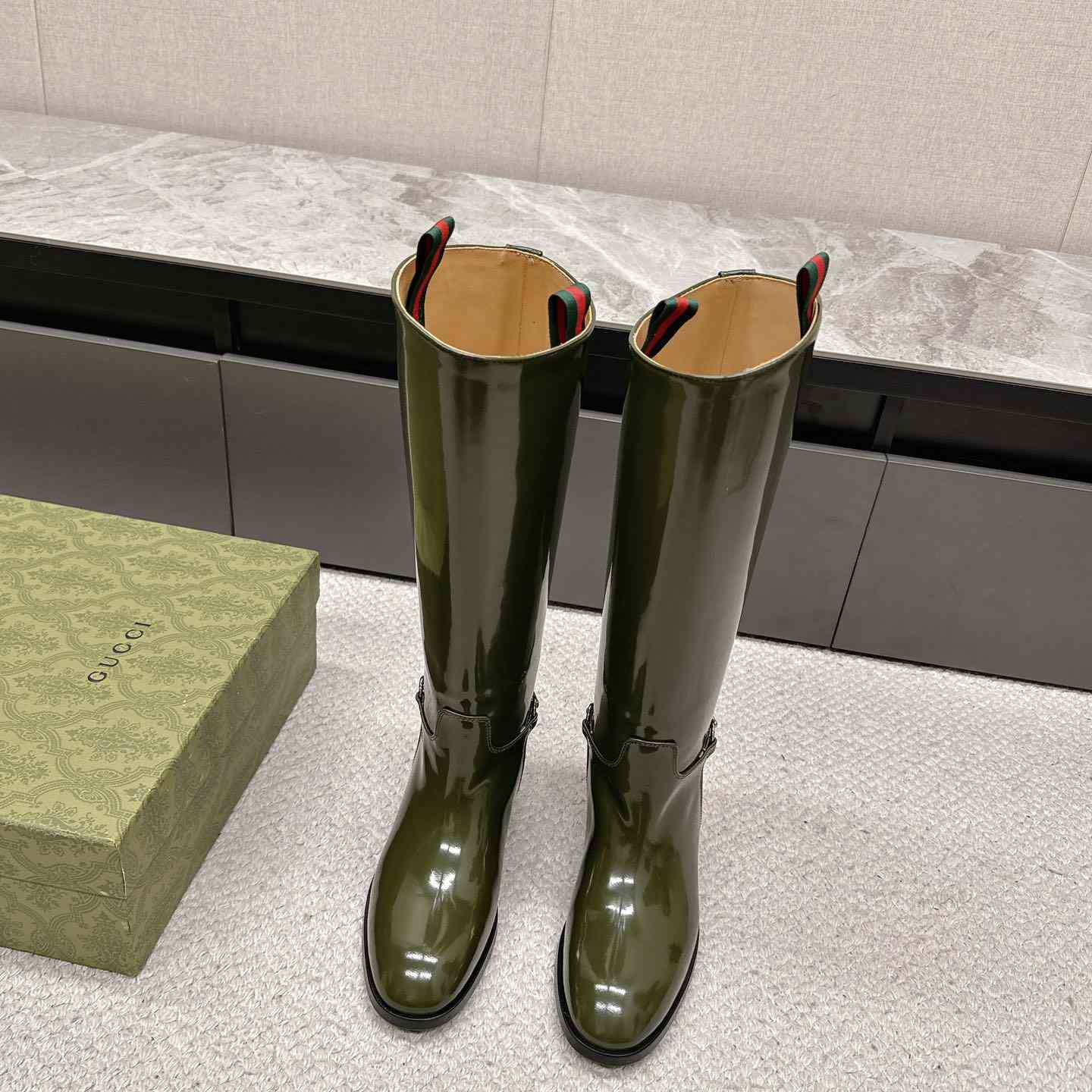 Gucci Women's Slim Horsebit Boot - FashionPlug
