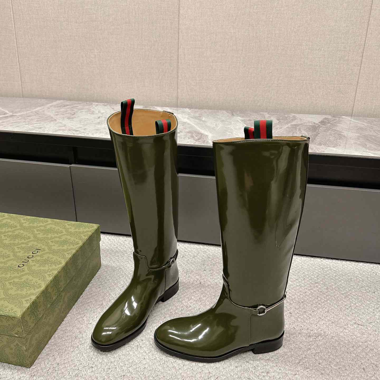 Gucci Women's Slim Horsebit Boot - FashionPlug