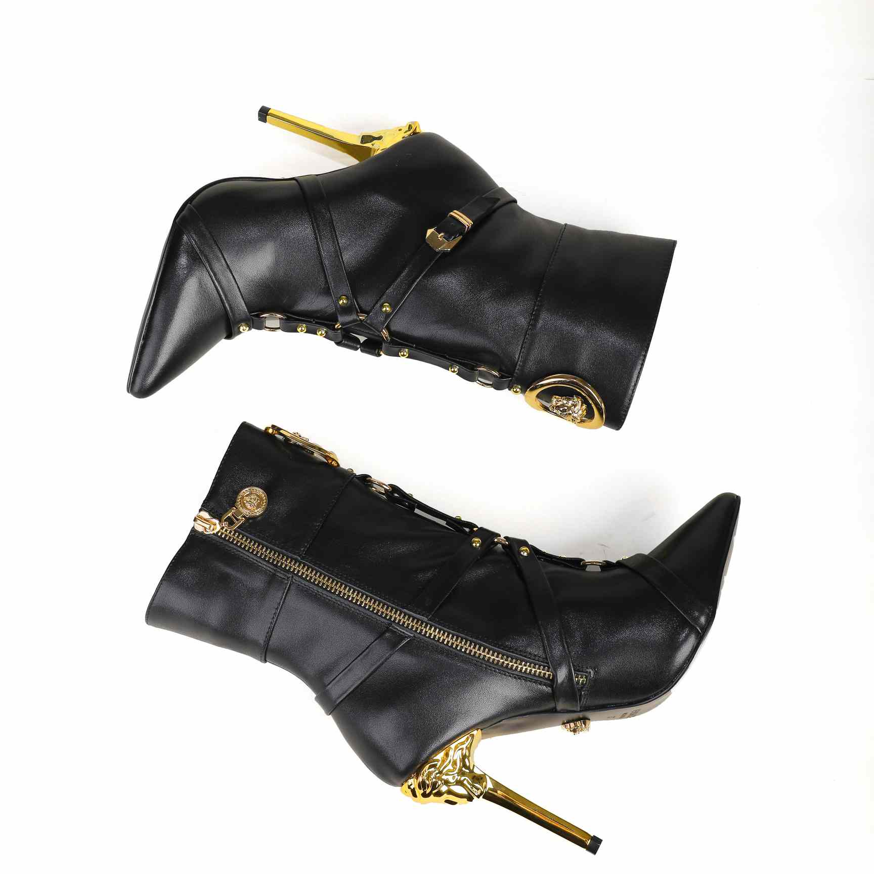 Versace Leather Ankle Boots - FashionPlug