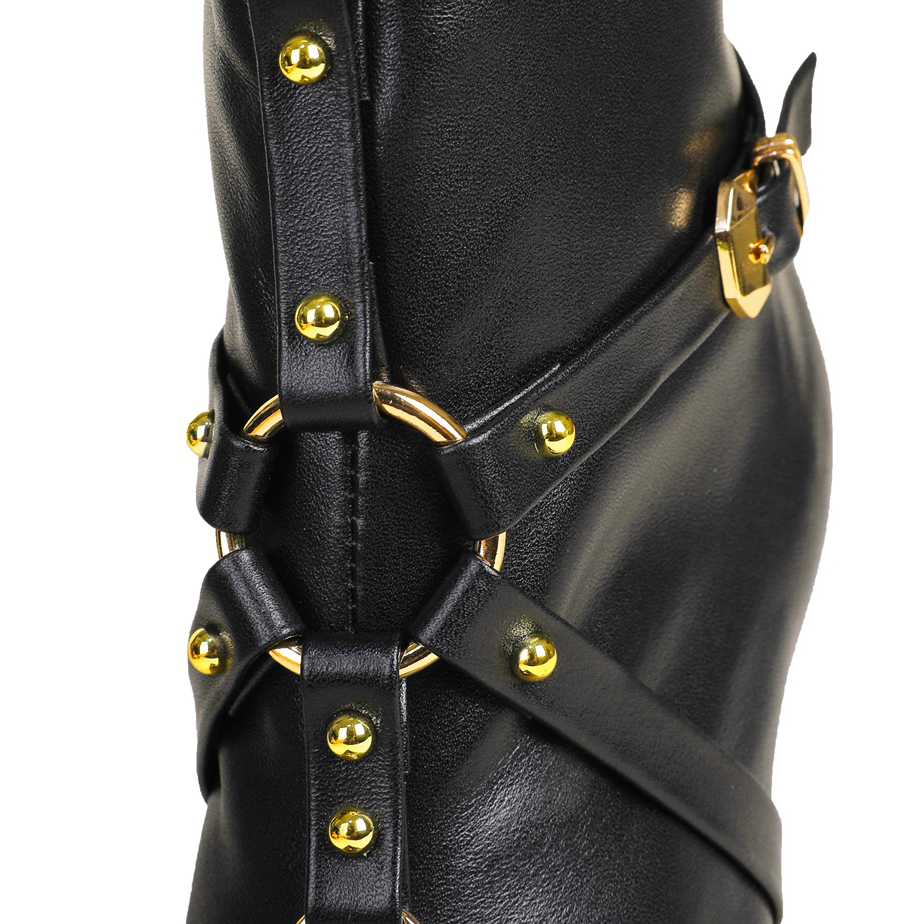 Versace Leather Ankle Boots - FashionPlug