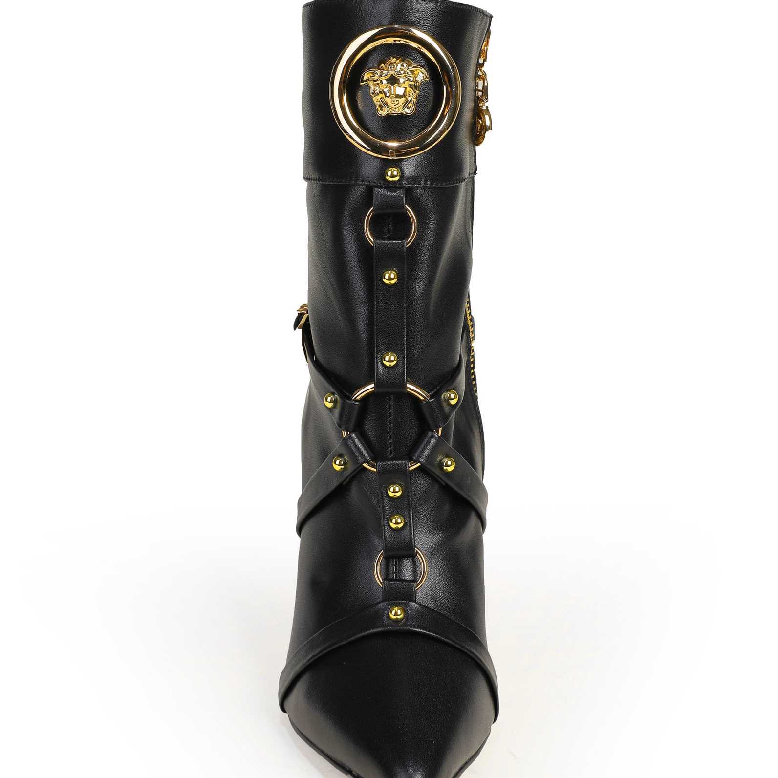 Versace Leather Ankle Boots - FashionPlug