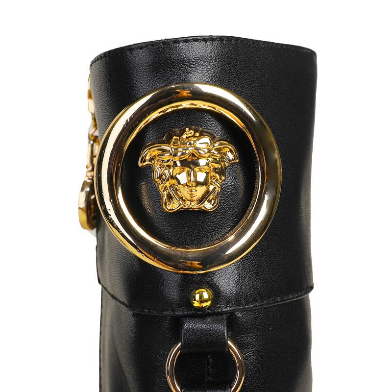 Versace Leather Ankle Boots - FashionPlug