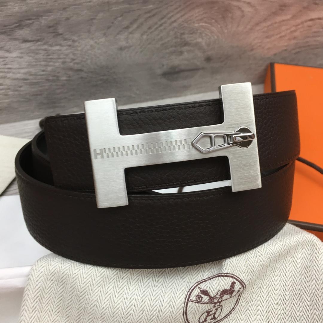 Hermes Leather H Buckle Belt - FashionPlug
