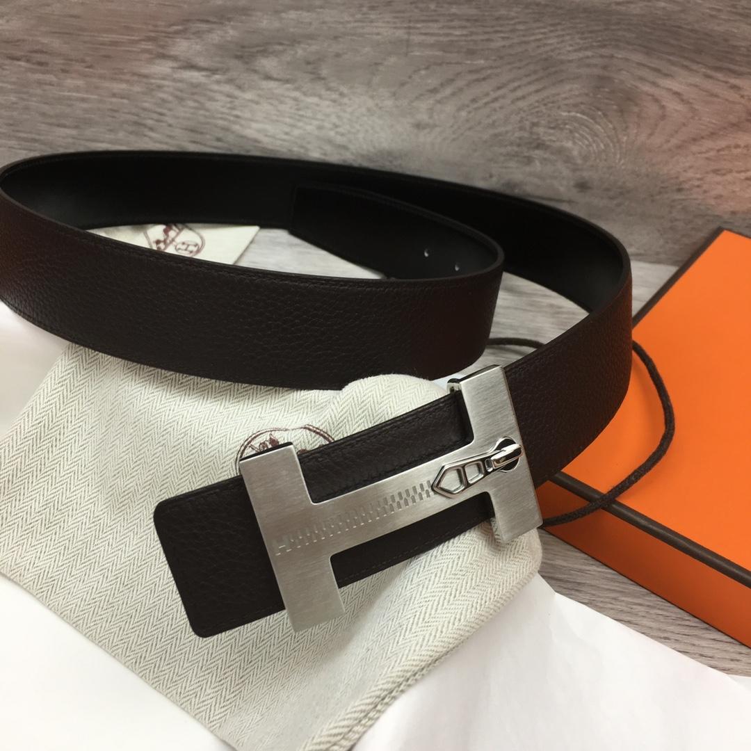 Hermes Leather H Buckle Belt - FashionPlug