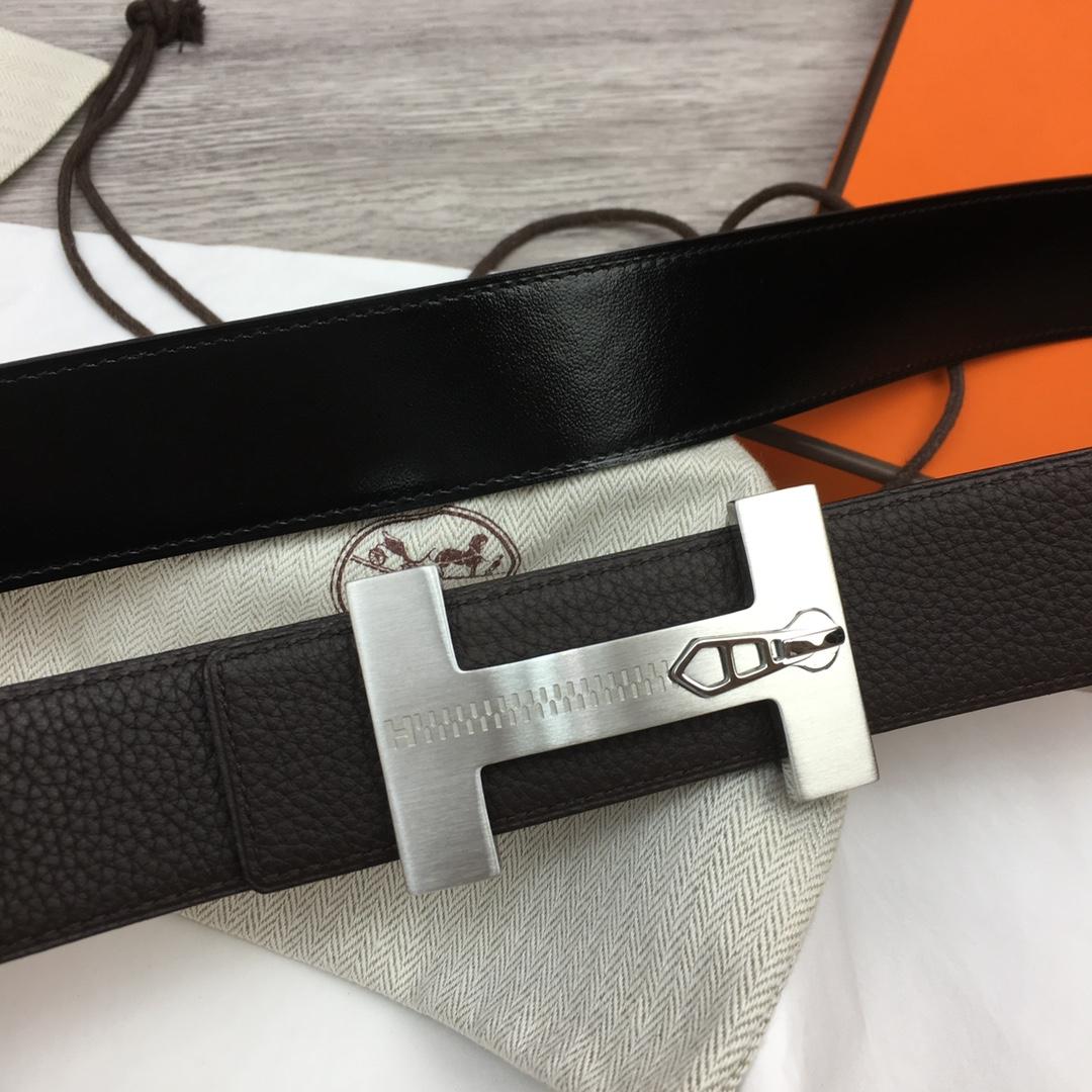Hermes Leather H Buckle Belt - FashionPlug