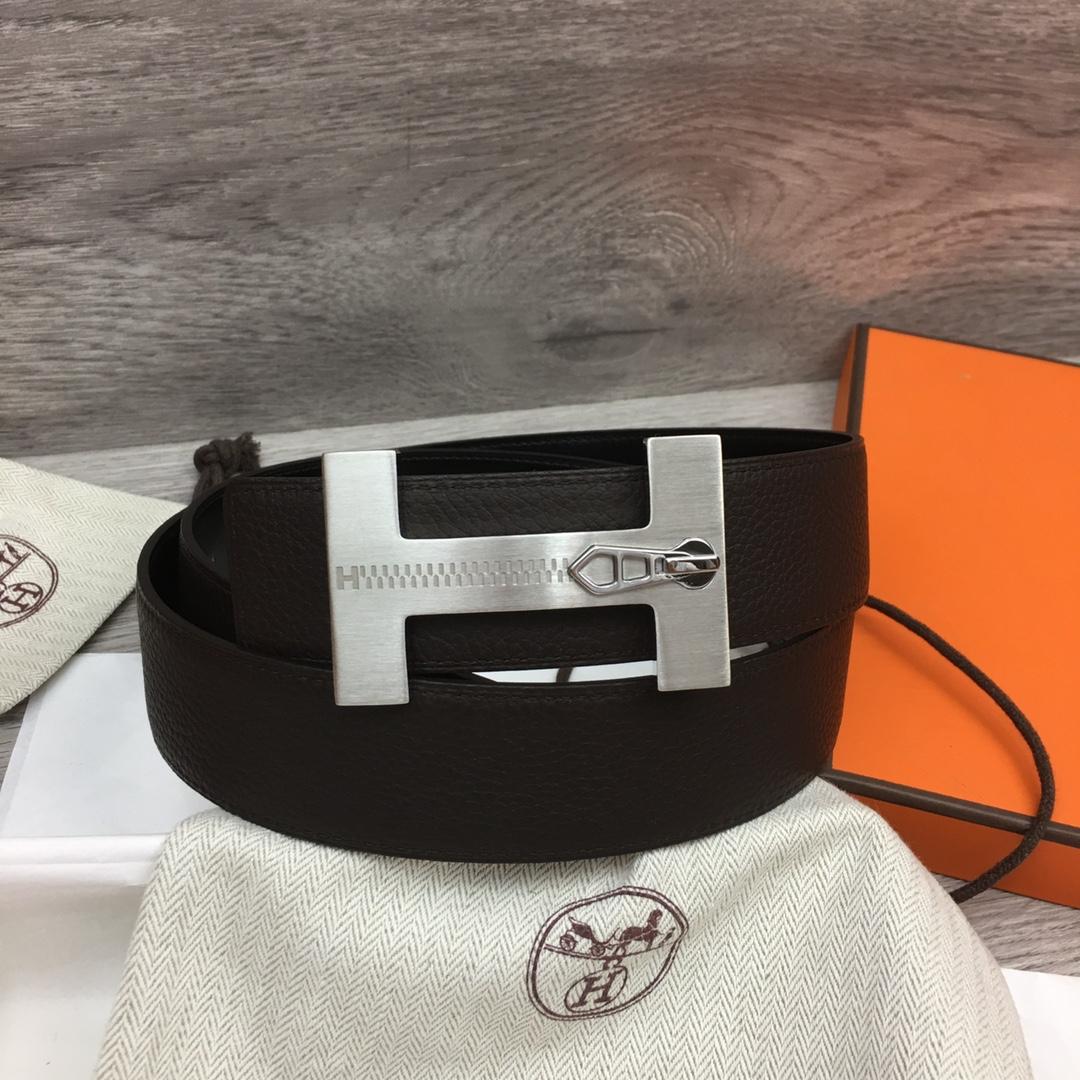 Hermes Leather H Buckle Belt - FashionPlug