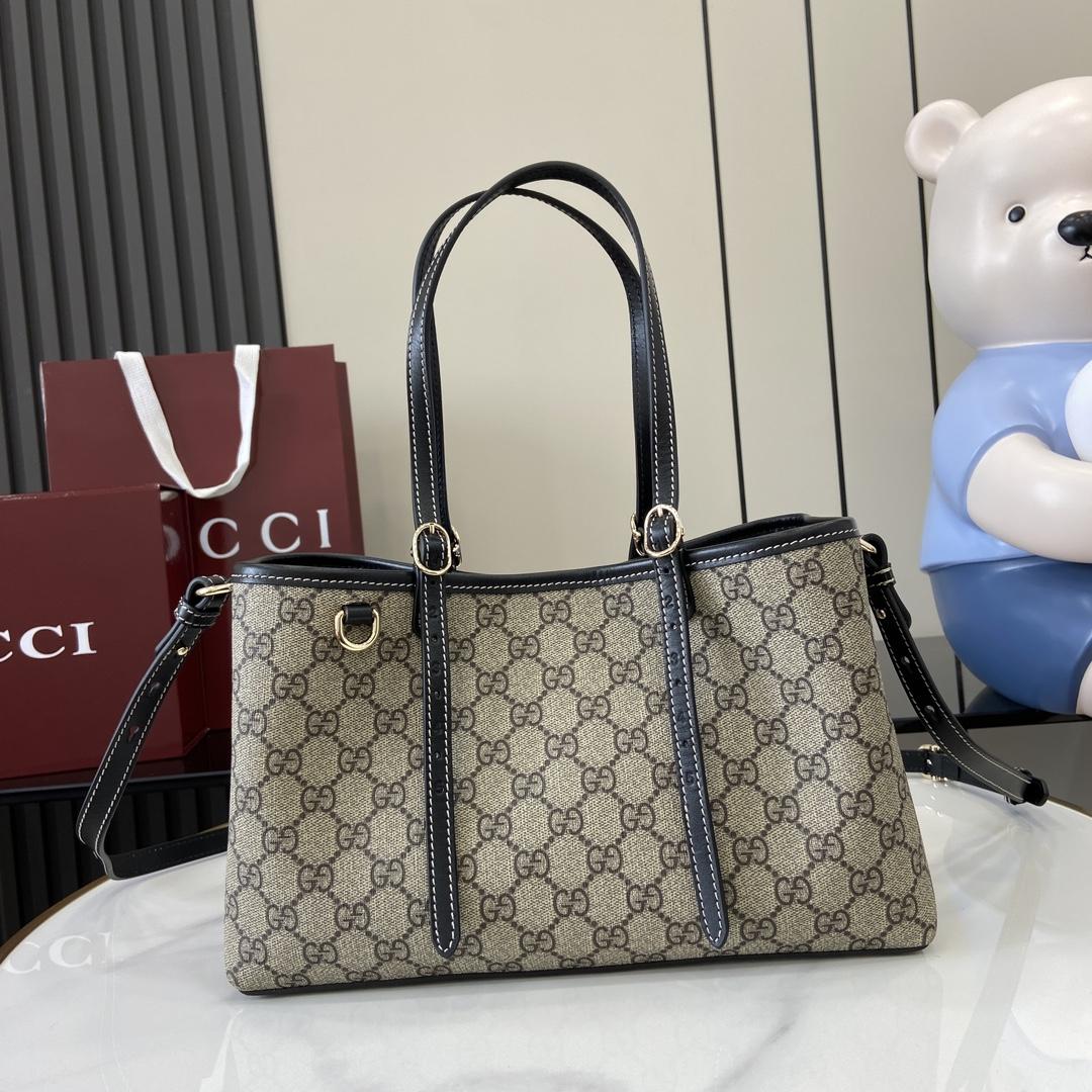 Gucci GG Emblem Small Tote Bag - FashionPlug