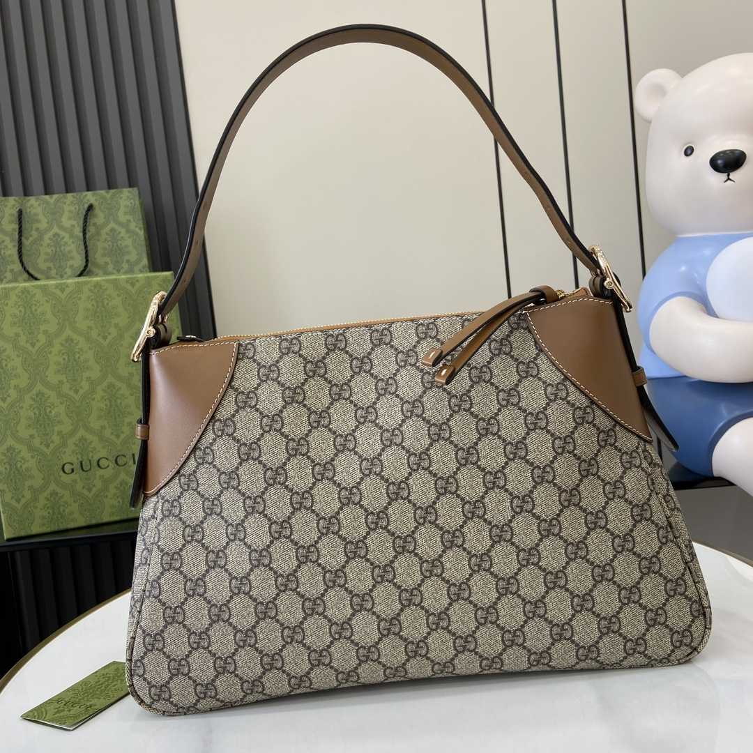 Gucci GG Emblem Large Shoulder Bag - FashionPlug