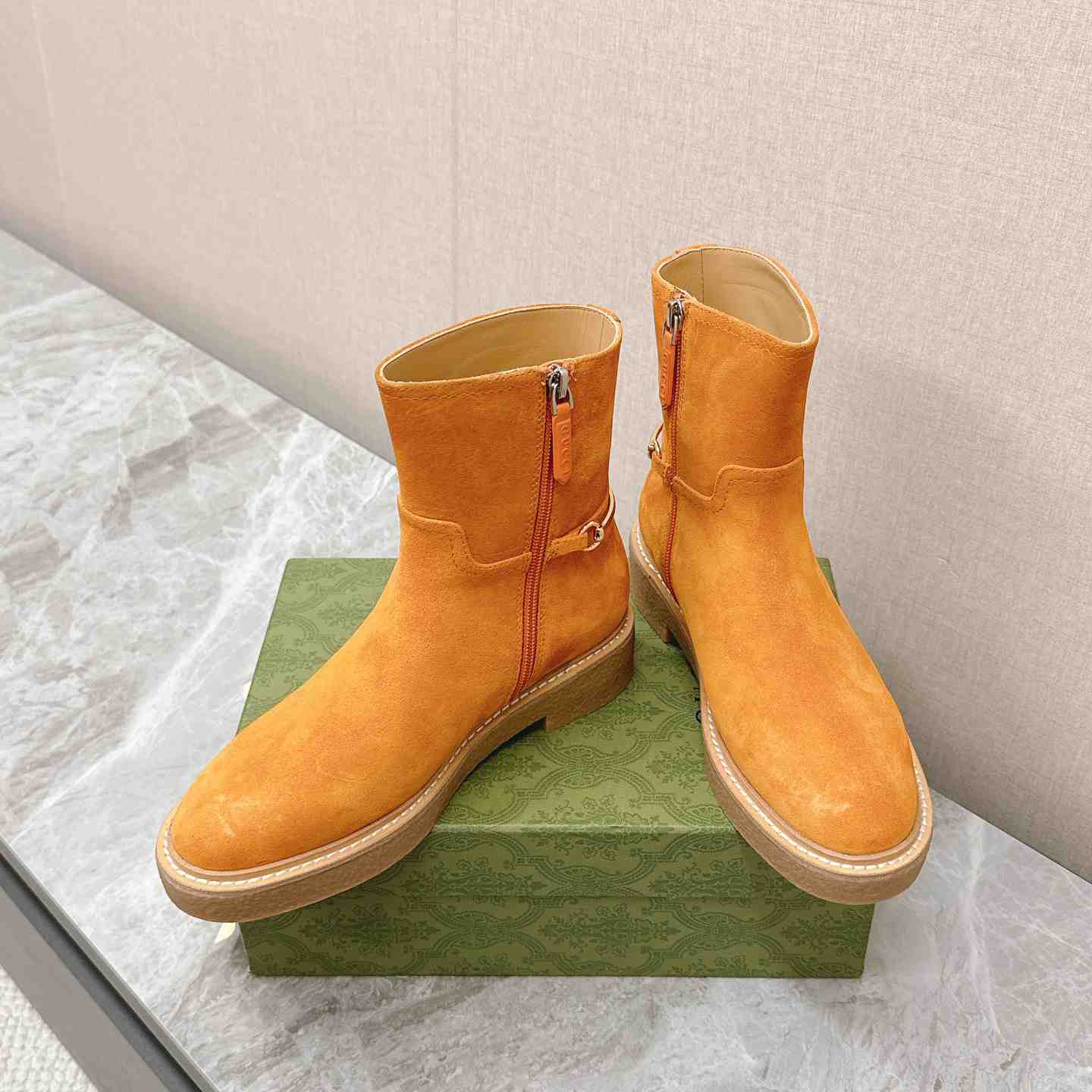 Gucci Women's Slim Horsebit Ankle Boot - FashionPlug