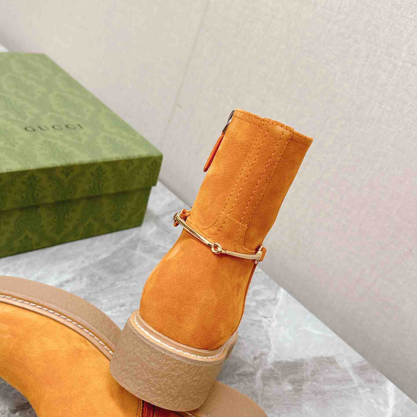 Gucci Women's Slim Horsebit Ankle Boot - FashionPlug