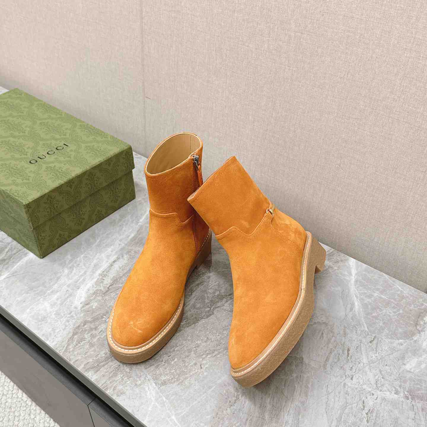 Gucci Women's Slim Horsebit Ankle Boot - FashionPlug