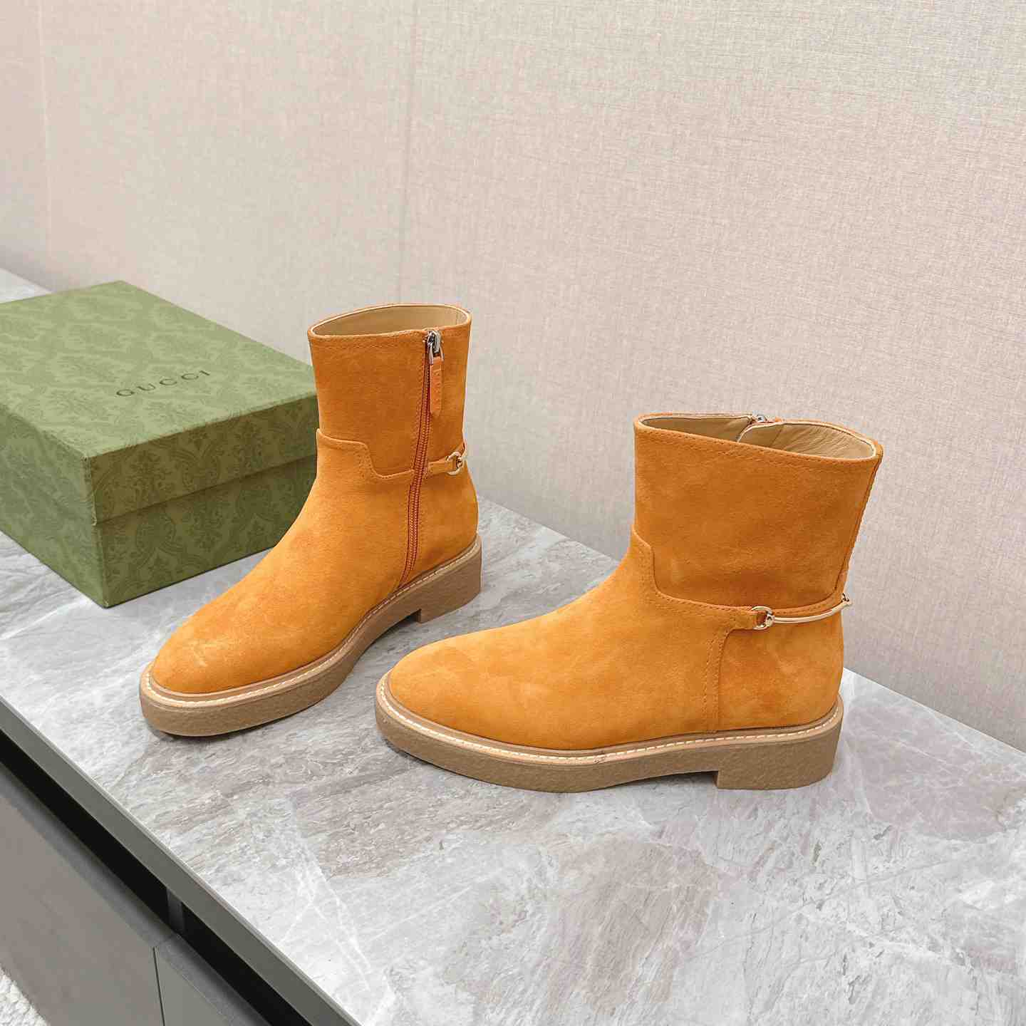 Gucci Women's Slim Horsebit Ankle Boot - FashionPlug