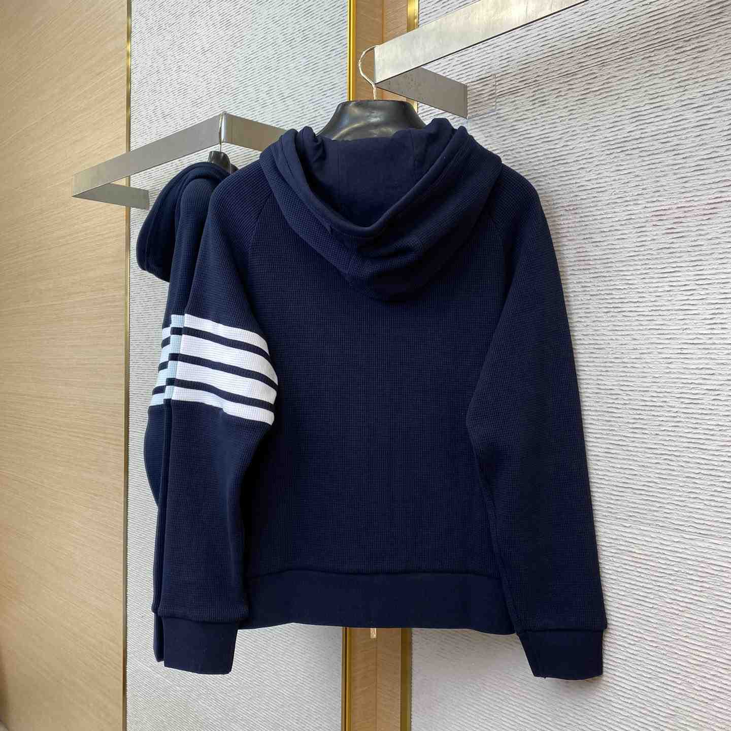 Thom Browne 4-Bar Zip-Up Cashmere Hoodie - FashionPlug