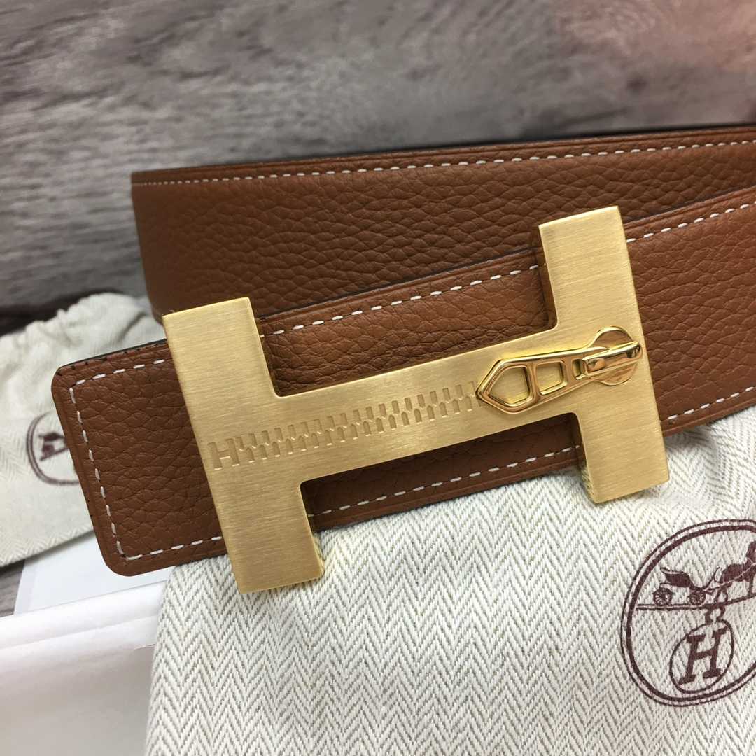 Hermes Leather H Buckle Belt - FashionPlug