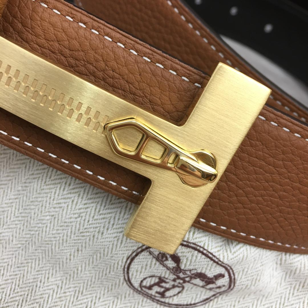 Hermes Leather H Buckle Belt - FashionPlug