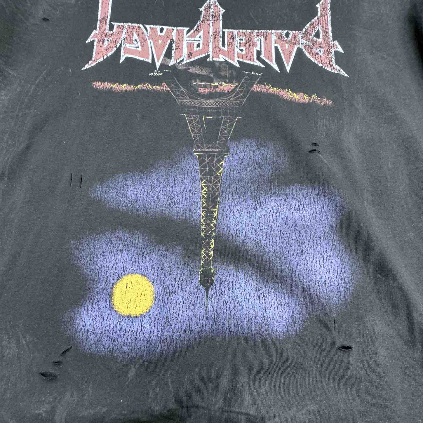 Balenciaga Paris Moon Upside Down T-Shirt Oversized In Black - FashionPlug