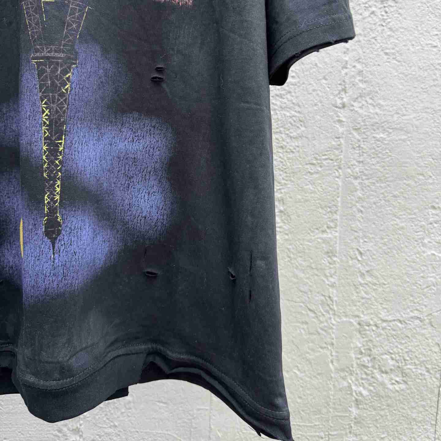 Balenciaga Paris Moon Upside Down T-Shirt Oversized In Black - FashionPlug