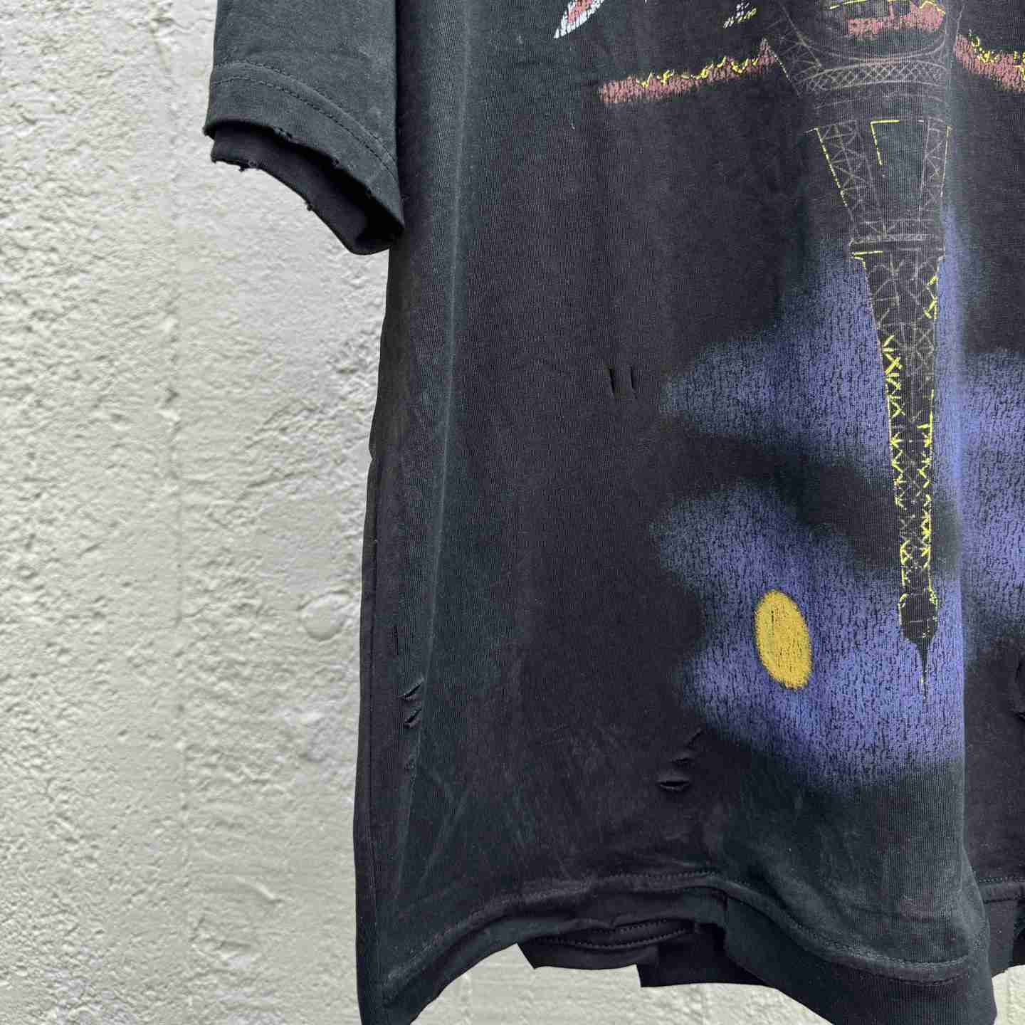 Balenciaga Paris Moon Upside Down T-Shirt Oversized In Black - FashionPlug