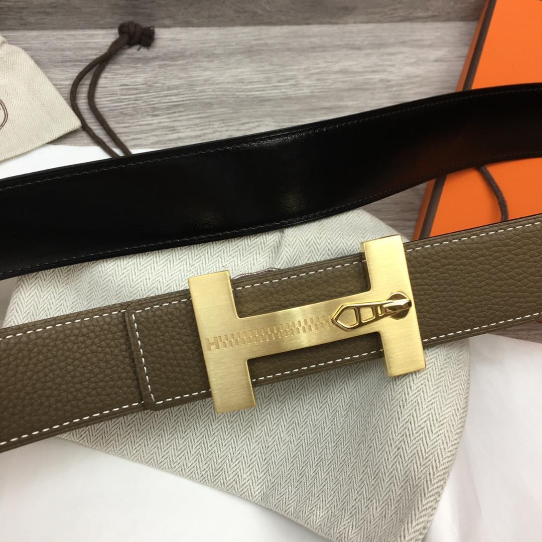 Hermes Leather H Buckle Belt - FashionPlug