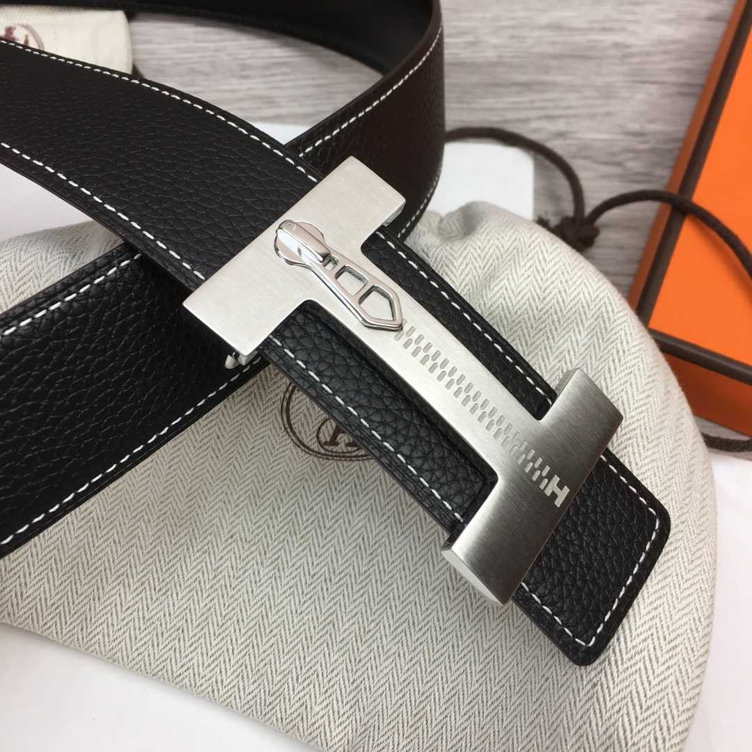 Hermes Leather H Buckle Belt - FashionPlug