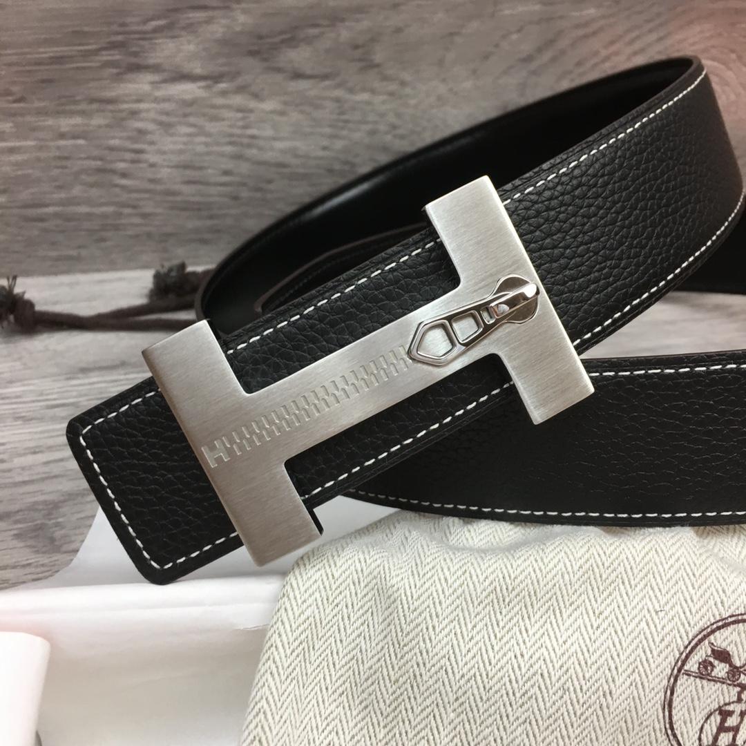Hermes Leather H Buckle Belt - FashionPlug