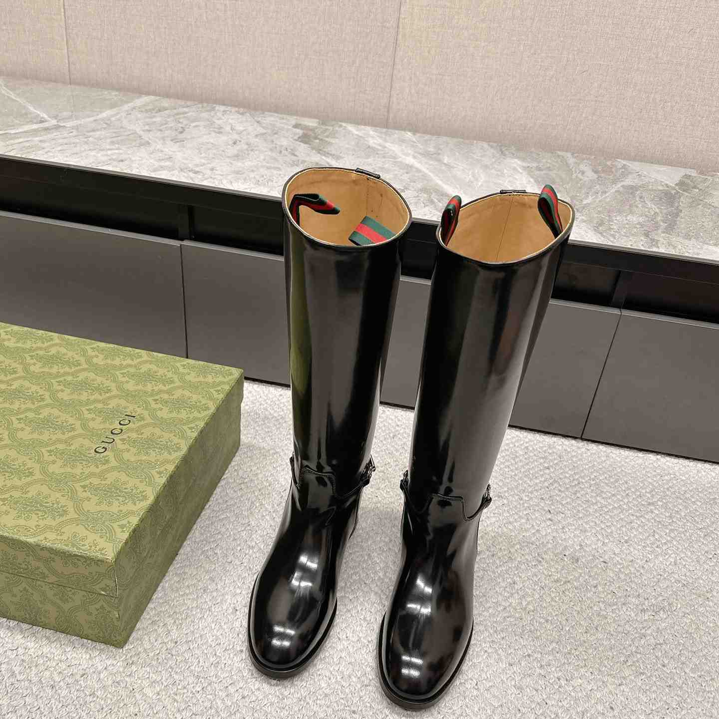 Gucci Women's Slim Horsebit Boot - FashionPlug