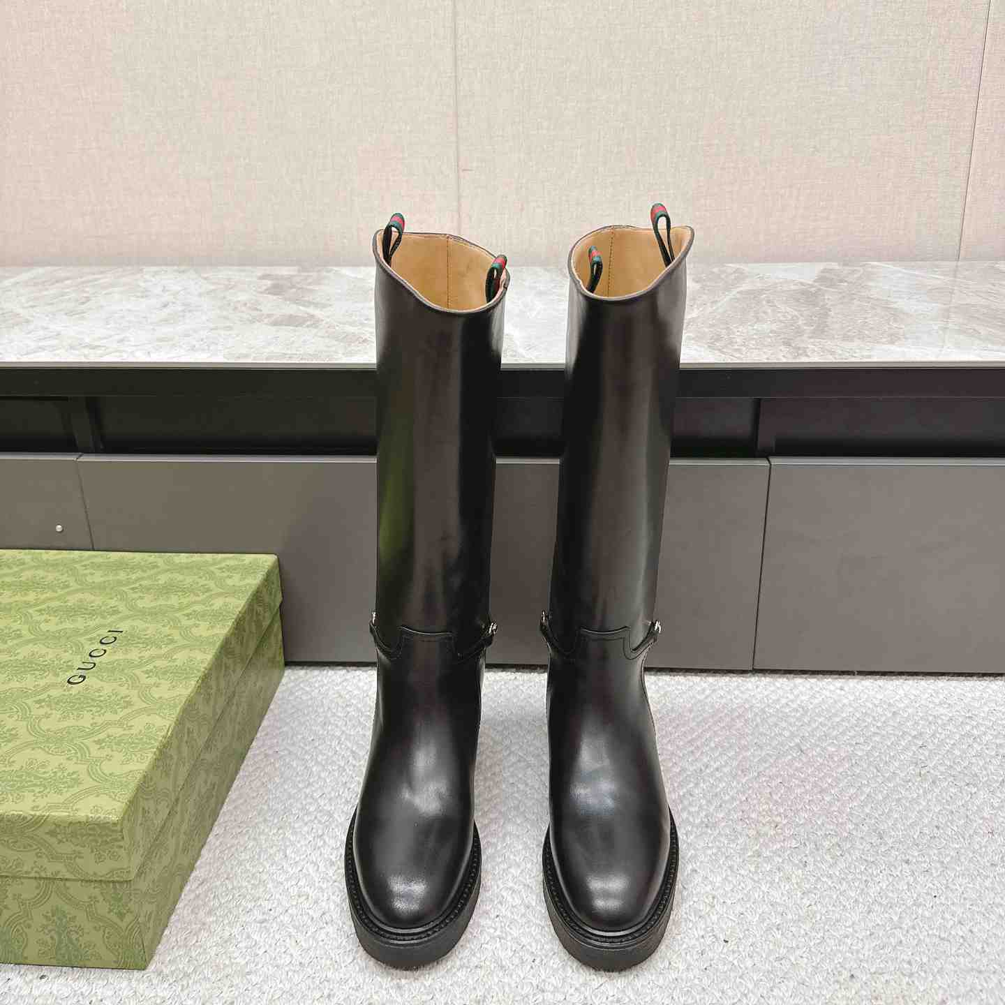 Gucci Women's Slim Horsebit Boot - FashionPlug