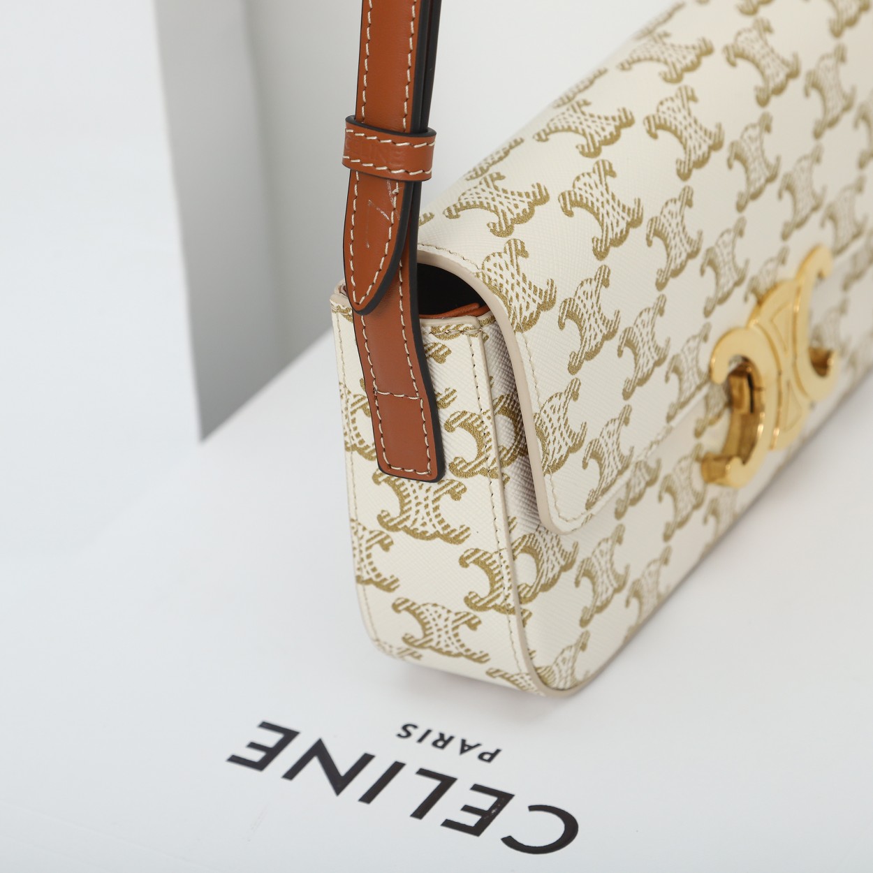 Celine Shoulder Bag Claude In Triomphe Canvas And Calfskin - FashionPlug