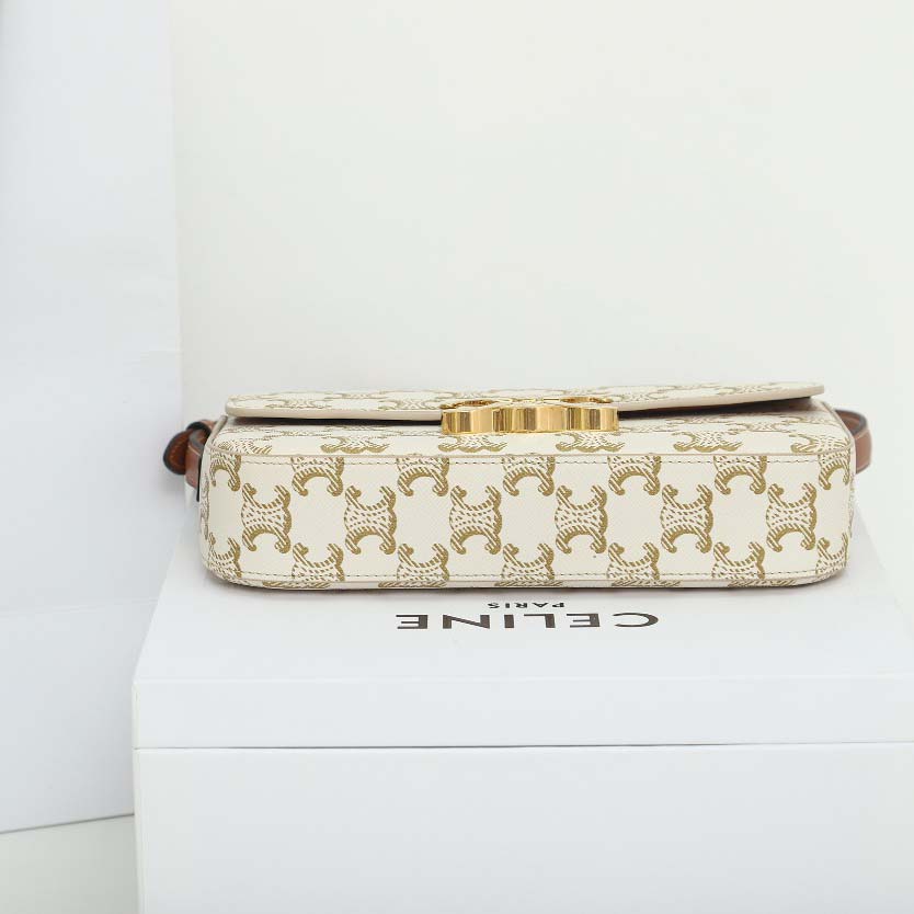 Celine Shoulder Bag Claude In Triomphe Canvas And Calfskin - FashionPlug