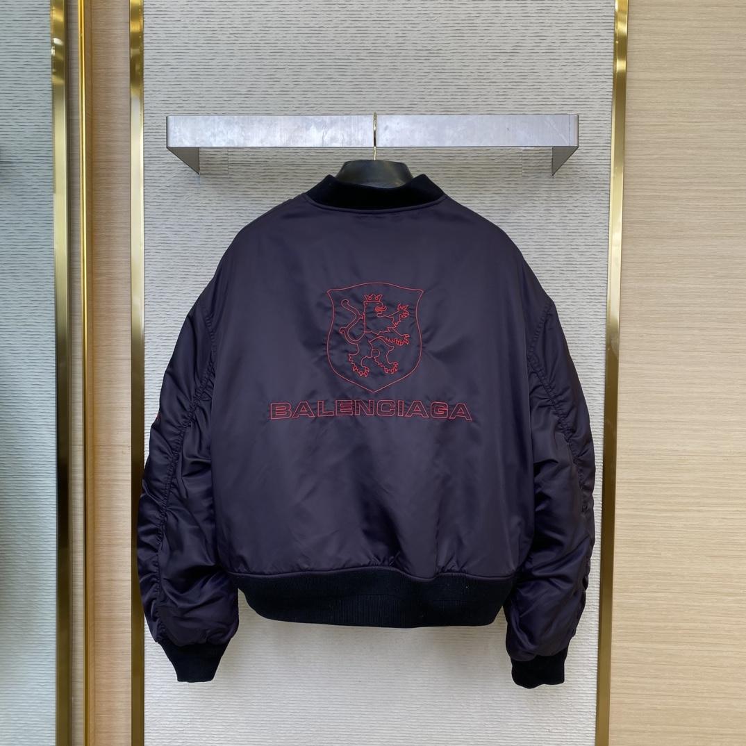 Balenciaga Lion Club Varsity Jacket In Black - FashionPlug