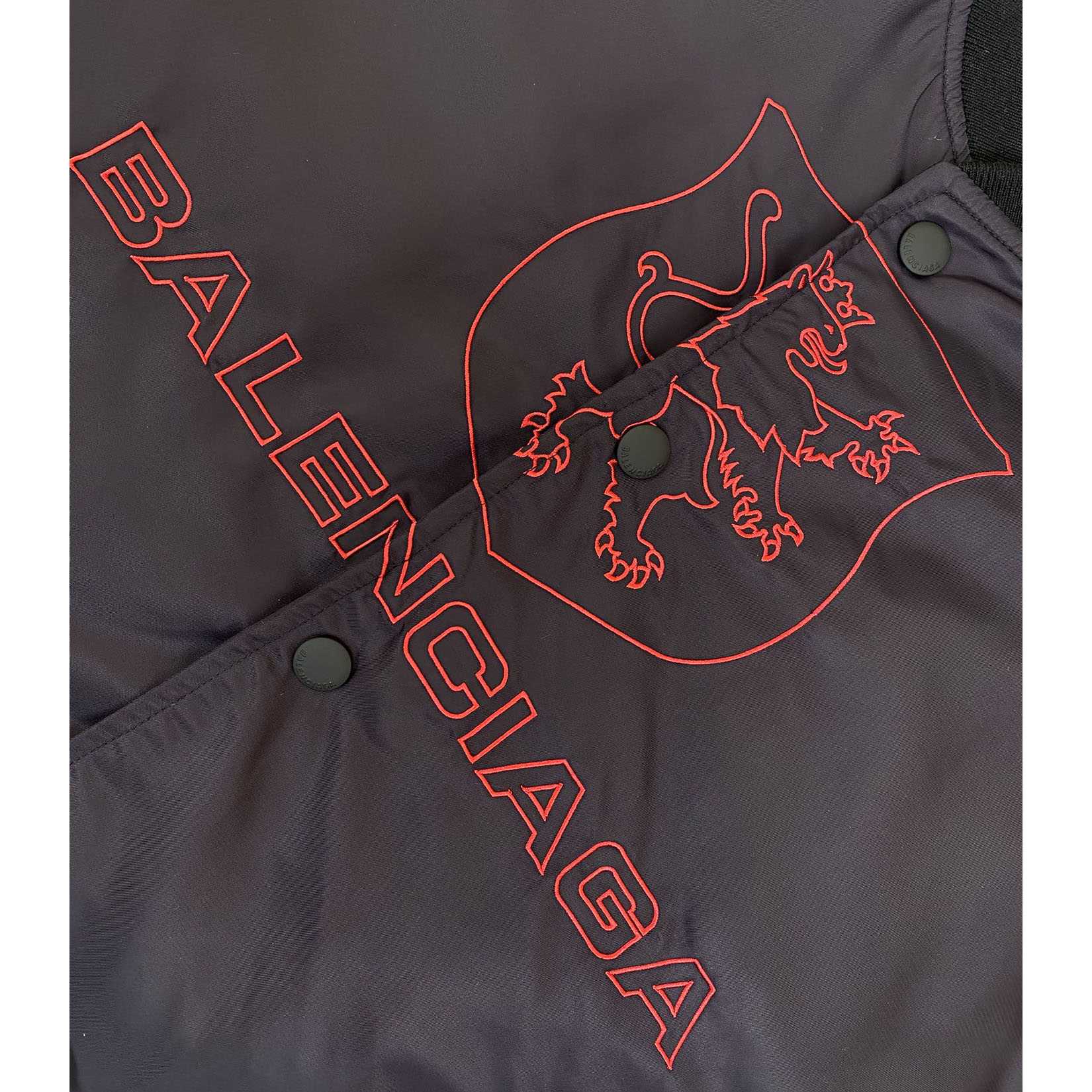 Balenciaga Lion Club Varsity Jacket In Black - FashionPlug