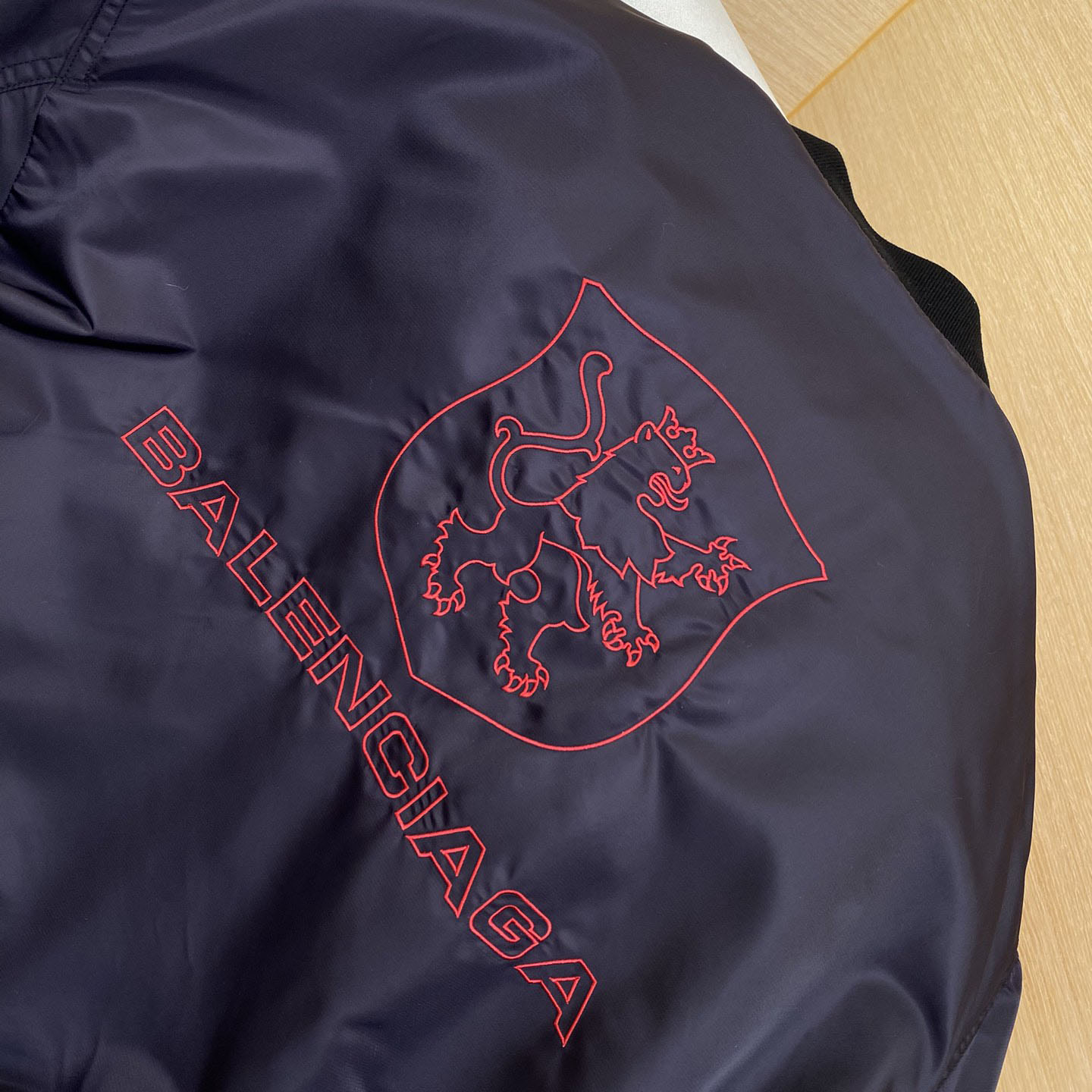 Balenciaga Lion Club Varsity Jacket In Black - FashionPlug