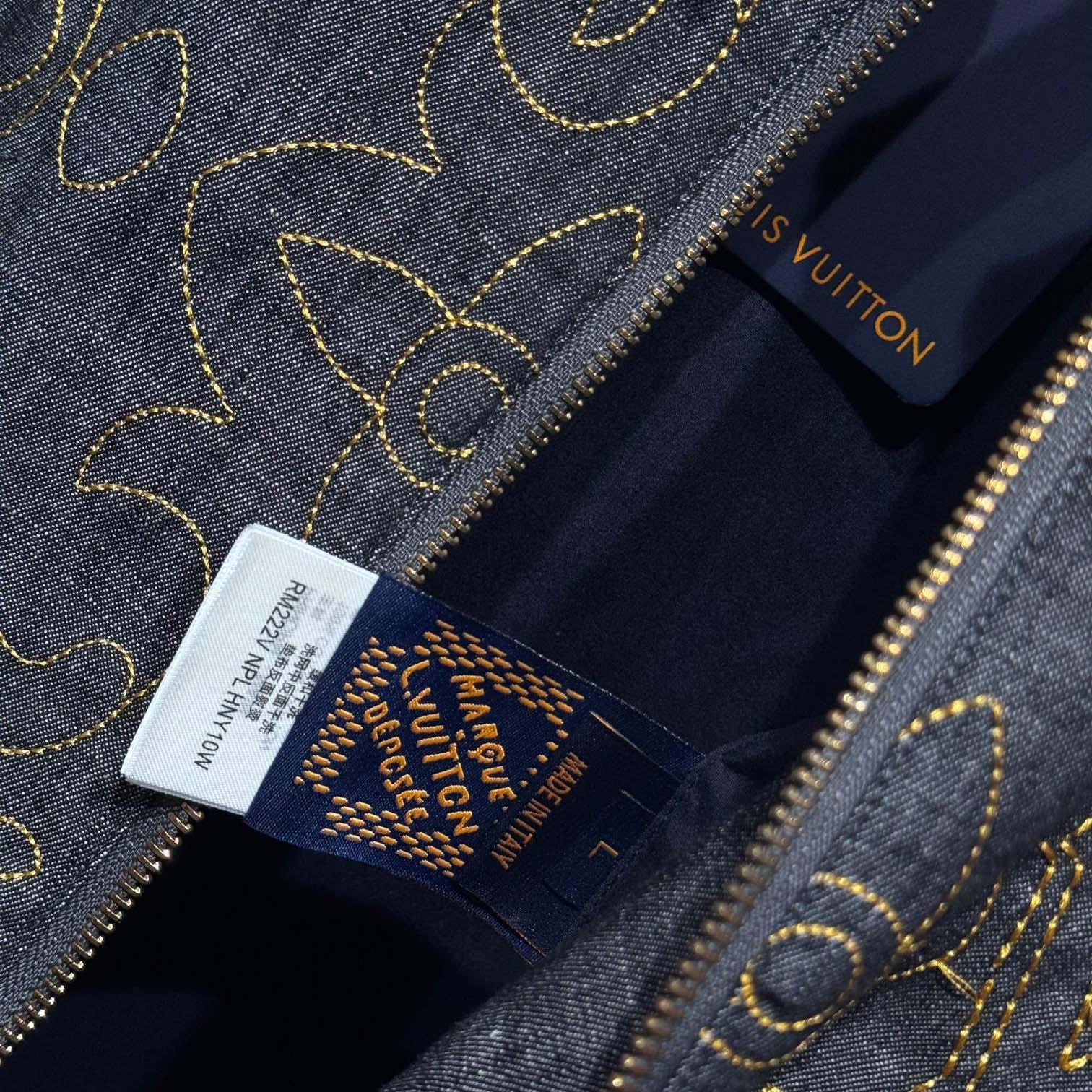 Louis Vuitton Embroidered Denim Workwear Jacket   - FashionPlug