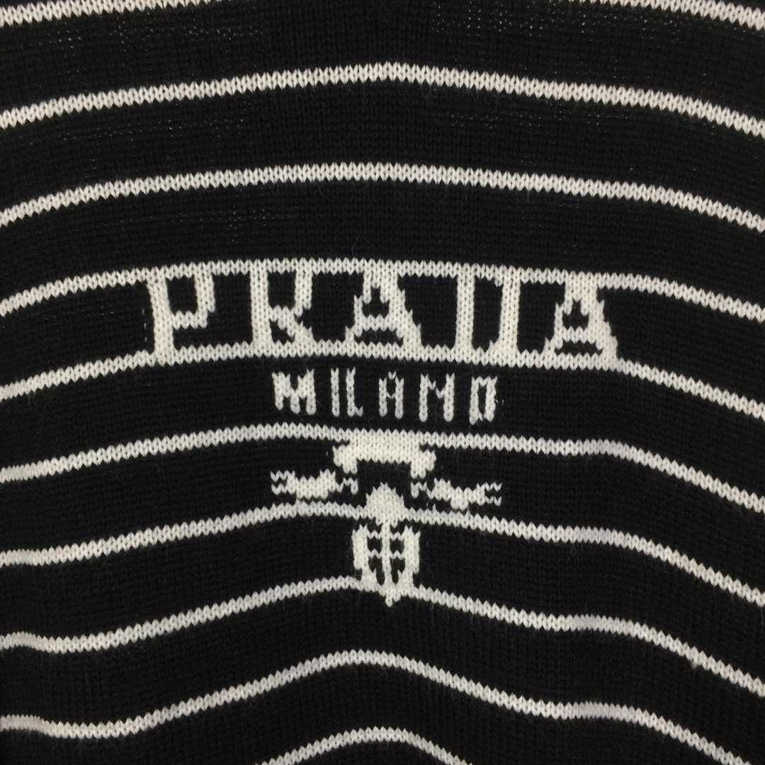 Prada Intarsia-logo Striped Cashmere Jumper - FashionPlug