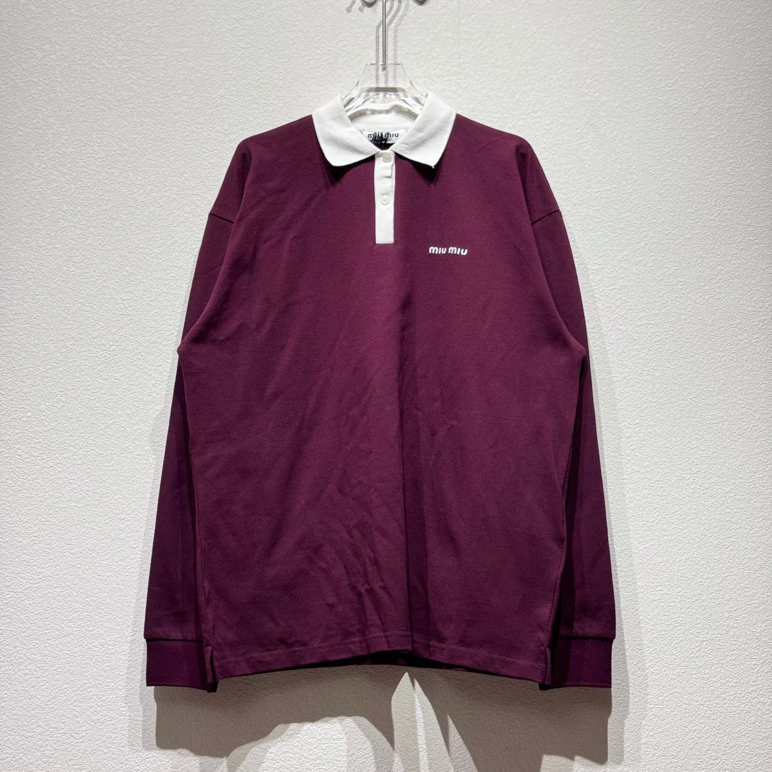 Miu Miu Jersey Polo Shirt - FashionPlug