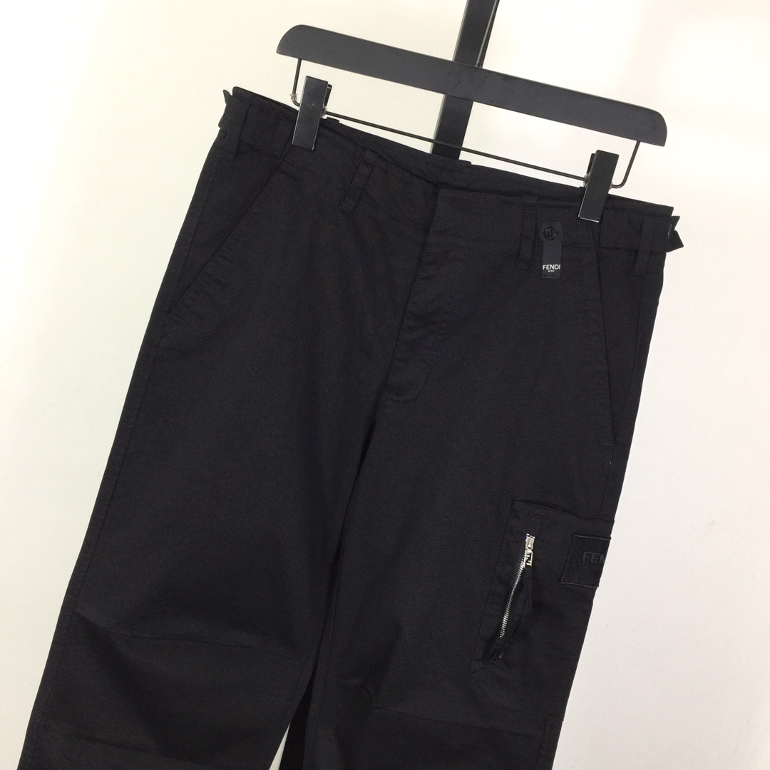 Fendi Black Wide Leg Cargo Pant  - FashionPlug