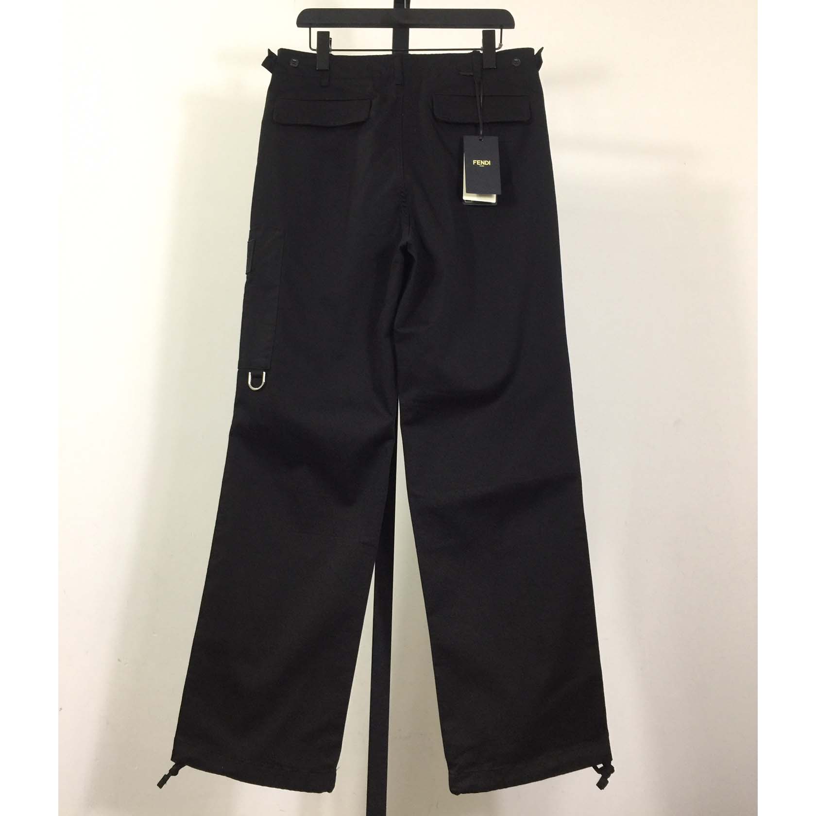Fendi Black Wide Leg Cargo Pant  - FashionPlug