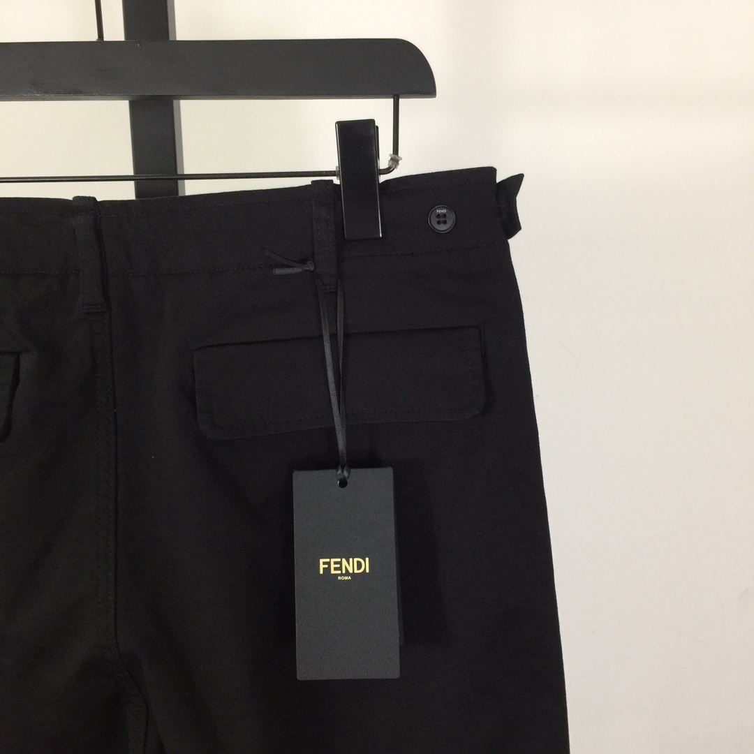 Fendi Black Wide Leg Cargo Pant  - FashionPlug